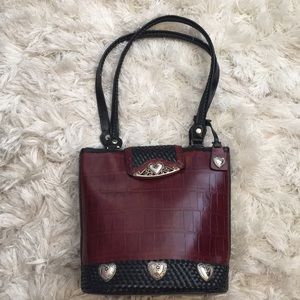 MC Western Style leather Satchel w Silver Heart ❤️